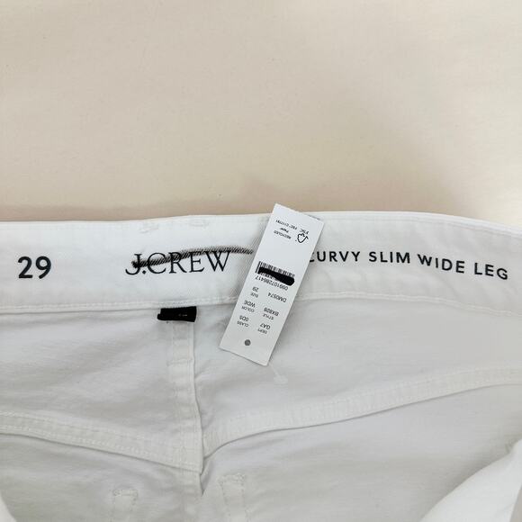 J.Crew Curvy Slim Wide Leg Jean White High Waisted Classic Denim US 29 NWT - Picture 11 of 14